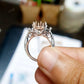 White Gold Semi Mount Ring And Side Diamond Round Cut Colorless Moissanite Ring  customdiamjewel   