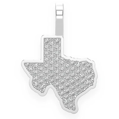 0.25CTW Round Diamond Texas State Pendant  customdiamjewel   