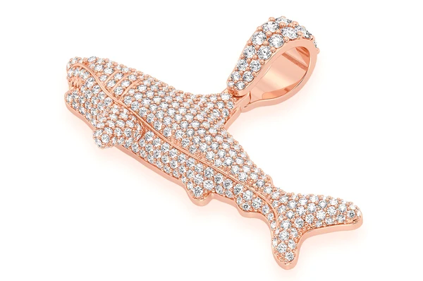 1.75CTW Cluster Diamond Shark Hip Hop Pendant  customdiamjewel   