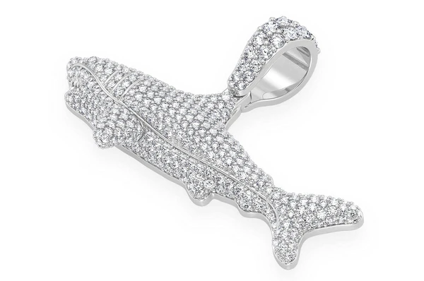 1.75CTW Cluster Diamond Shark Hip Hop Pendant  customdiamjewel   