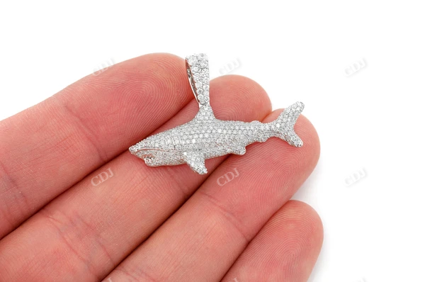1.75CTW Cluster Diamond Shark Hip Hop Pendant  customdiamjewel   