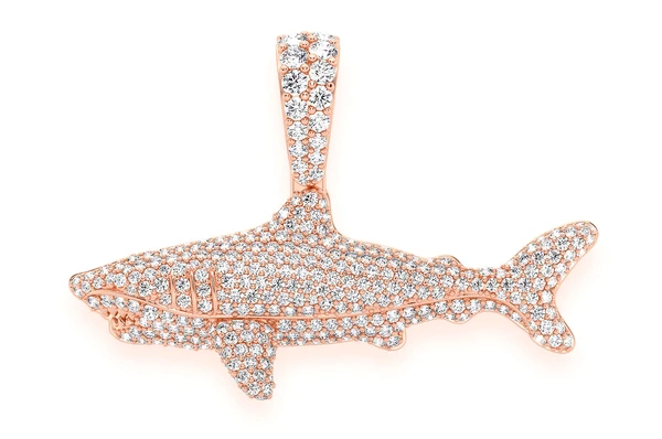 1.75CTW Cluster Diamond Shark Hip Hop Pendant  customdiamjewel   