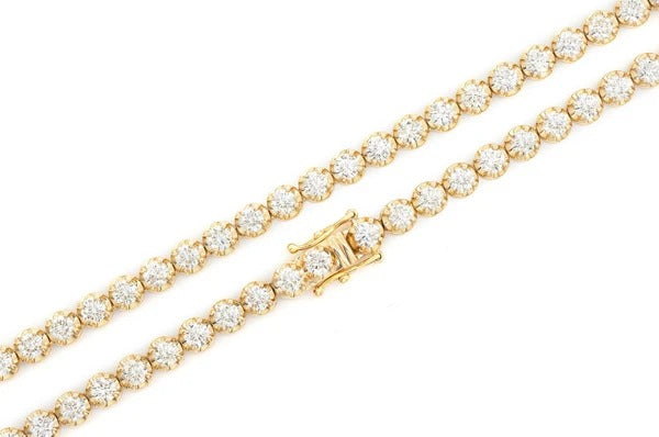 Round Diamond Hip Hop Tennis Necklace For Men  customdiamjewel   