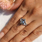 Kite cut Salt and pepper Moissanite and Salt and Pepper Wedding Band customdiamjewel