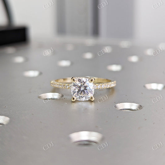 1.65CTW Cushion Cut Moissanite Engagement Ring  customdiamjewel 10KT Yellow Gold VVS-EF
