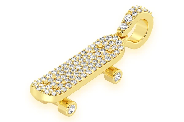 0.33CTW Diamond Skateboard Pendant  customdiamjewel   