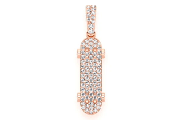 0.33CTW Diamond Skateboard Pendant  customdiamjewel   