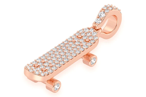 0.33CTW Diamond Skateboard Pendant  customdiamjewel   