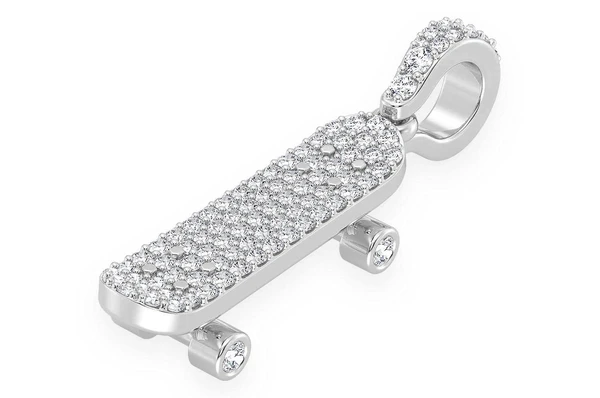 0.33CTW Diamond Skateboard Pendant  customdiamjewel   