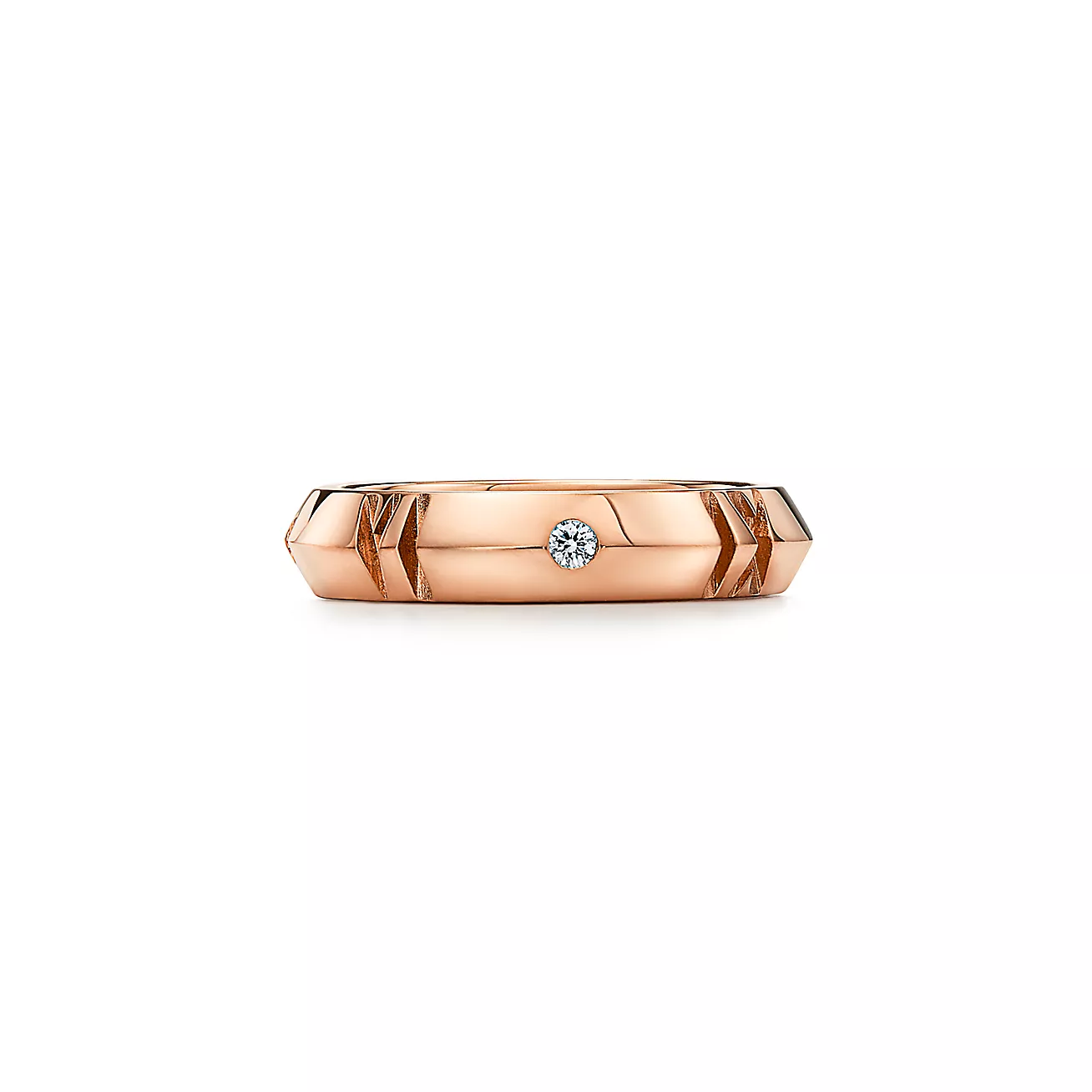 Round Bezel Solitaire Lab Grown Diamond Wedding Band  customdiamjewel 10KT Rose Gold VVS-EF