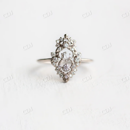 Drawing Room Moissanite Engagement Ring  customdiamjewel 10KT White Gold VVS-EF