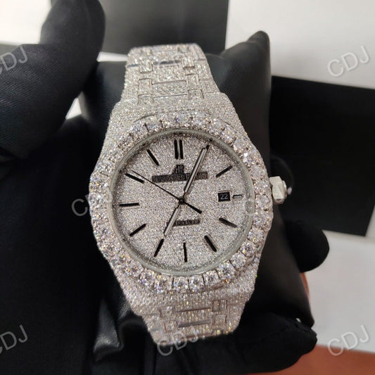 Stainless Steel Audemars Piguet Moissanite Diamond Watch customdiamjewel