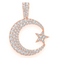 0.85CTW Crescent Moon & Star Diamond Pendant  customdiamjewel   