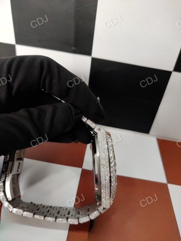 Stainless Steel Audemars Piguet Moissanite Diamond Watch customdiamjewel