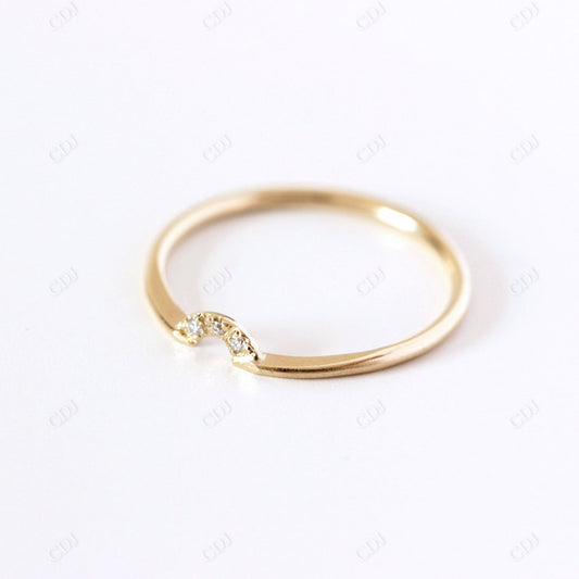 0.015CTW Round Diamond Curved Wedding Band  customdiamjewel 10KT Yellow Gold VVS-EF