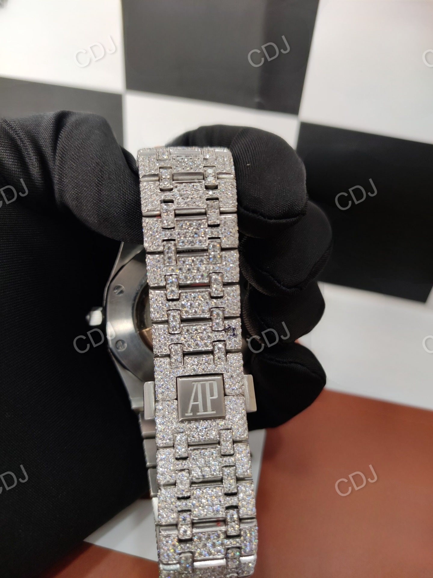 Stainless Steel Audemars Piguet Moissanite Diamond Watch customdiamjewel