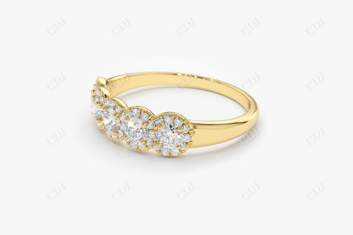 0.52CTW Round Halo Lab Grown Diamond Wedding Band  customdiamjewel   