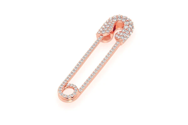0.80CTW Diamond Safety Pin Pendant  customdiamjewel   