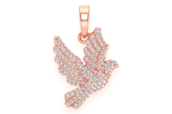 0.65CTW Dove Bird Fully Iced Out Pendant customdiamjewel