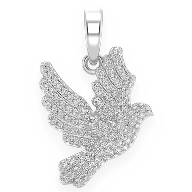 0.65CTW Dove Bird Fully Iced Out Pendant customdiamjewel