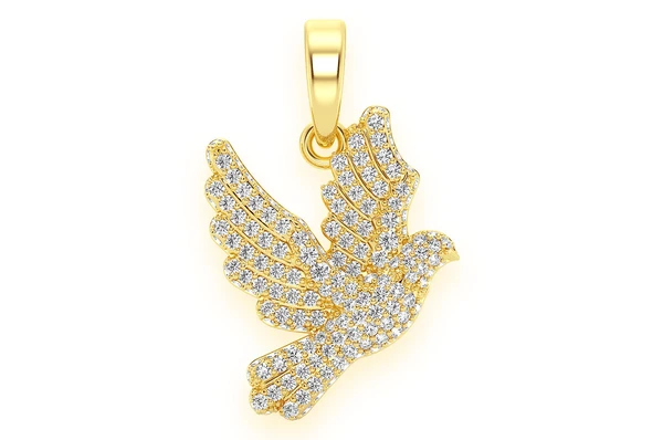 0.65CTW Dove Bird Fully Iced Out Pendant customdiamjewel