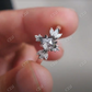 Kite Cut salt and Pepper Moissanite Floral Wedding Engagement Ring  customdiamjewel   