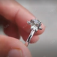Kite Cut salt and Pepper Moissanite Floral Wedding Engagement Ring  customdiamjewel   