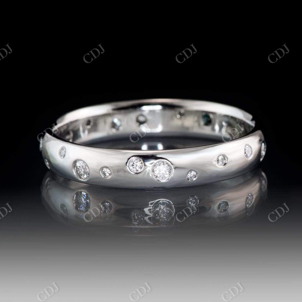 Art Deco Round Cut Moissanite Wedding Band Ring  customdiamjewel   