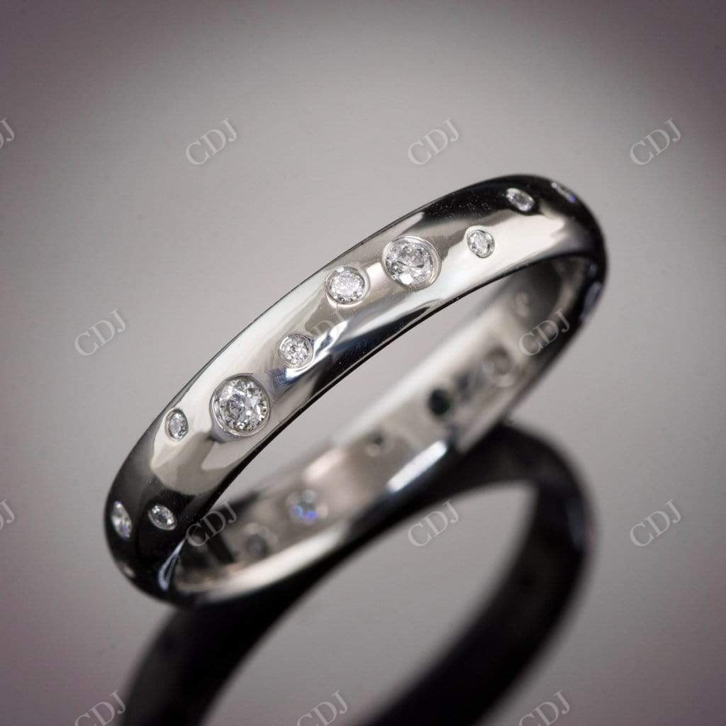 Art Deco Round Cut Moissanite Wedding Band Ring  customdiamjewel   