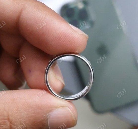 Art Deco Round Cut Moissanite Wedding Band Ring  customdiamjewel   