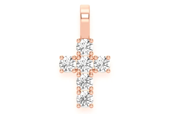 0.89CTW Round Diamond Cross Pendant  customdiamjewel   
