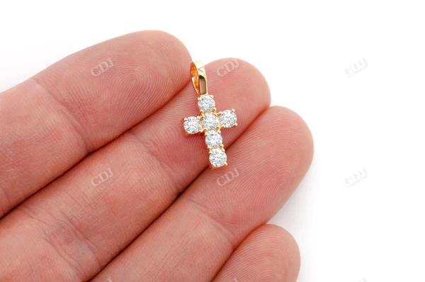 0.89CTW Round Diamond Cross Pendant  customdiamjewel   