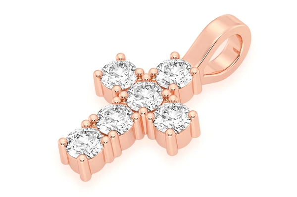 0.89CTW Round Diamond Cross Pendant  customdiamjewel   