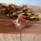 Sterling Silver Citrine Pear Shape CZ Stone Rose Gold Plated, Round Side CZ Stone Ring  customdiamjewel   