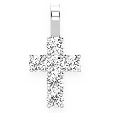 0.89CTW Round Diamond Cross Pendant  customdiamjewel   