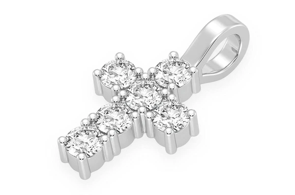 0.89CTW Round Diamond Cross Pendant  customdiamjewel   