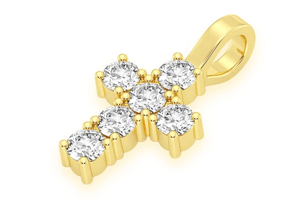 0.89CTW Round Diamond Cross Pendant  customdiamjewel   