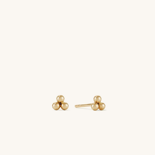 Small Spheres Cluster 14K Yellow Gold Stud Earrings  customdiamjewel Sterling Silver Yellow Gold VVS-EF