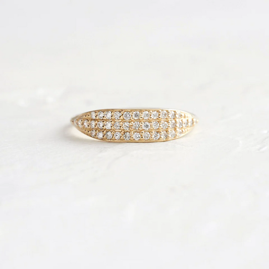 Round Cut Three Row Pave Lab Grown Diamond Wedding Band  customdiamjewel 10KT Yellow Gold VVS-EF