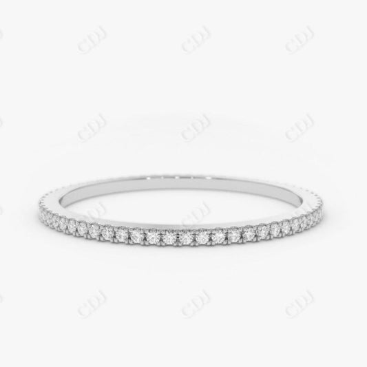 0.20CTW Lab Grown Diamond Ultra Thin Stacking Wedding Band  customdiamjewel 10KT White Gold VVS-EF