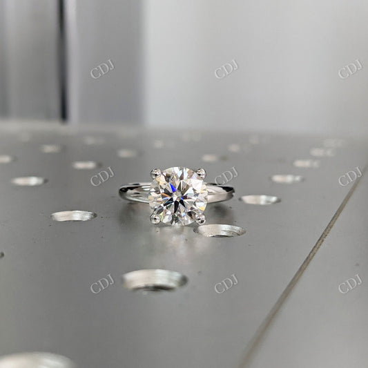2.50CTW Round Moissanite Solitaire Engagement Ring  customdiamjewel 10KT White Gold VVS-EF