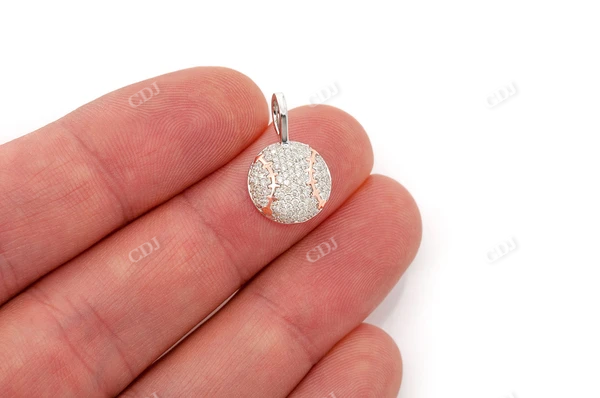 0.33CTW Cluster Diamond Baseball Pendant  customdiamjewel   