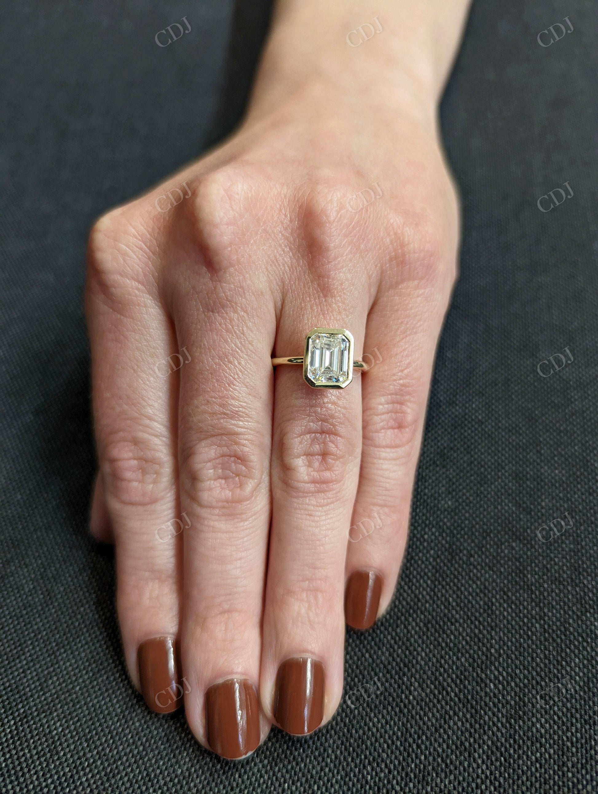 3.45CTW Emerald Cut Moissanite Engagement Bridal Ring Set  customdiamjewel   