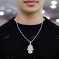3.75CTW Iced Out Hamsa Pendant  customdiamjewel   