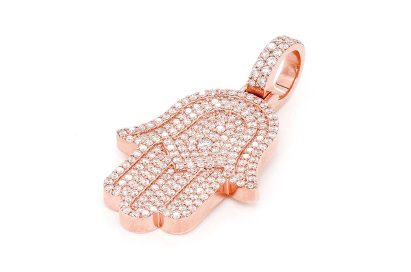 3.75CTW Iced Out Hamsa Pendant  customdiamjewel   