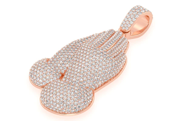 Fully Iced Out 8.80CTW Diamond Prayers Hands Pendant  customdiamjewel   