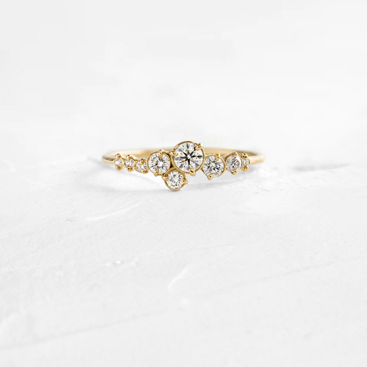 0.44CTW Cluster Natural Diamond Wedding Band  customdiamjewel 10KT Yellow Gold VVS-EF