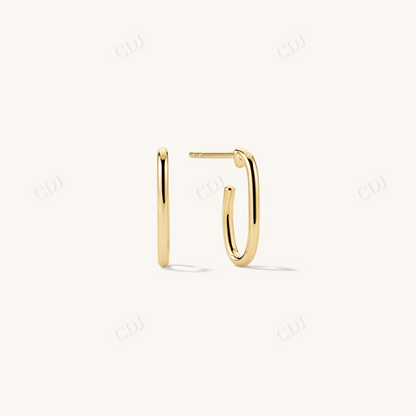 14k Gold Paperclip Hoop Earrings
