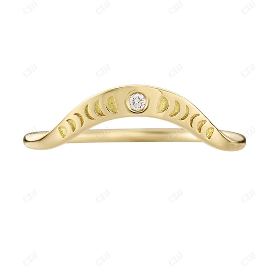 0.015ct Lab Grown Diamond Curved Moon Phase Wedding Band  customdiamjewel 10KT Yellow Gold VVS-EF
