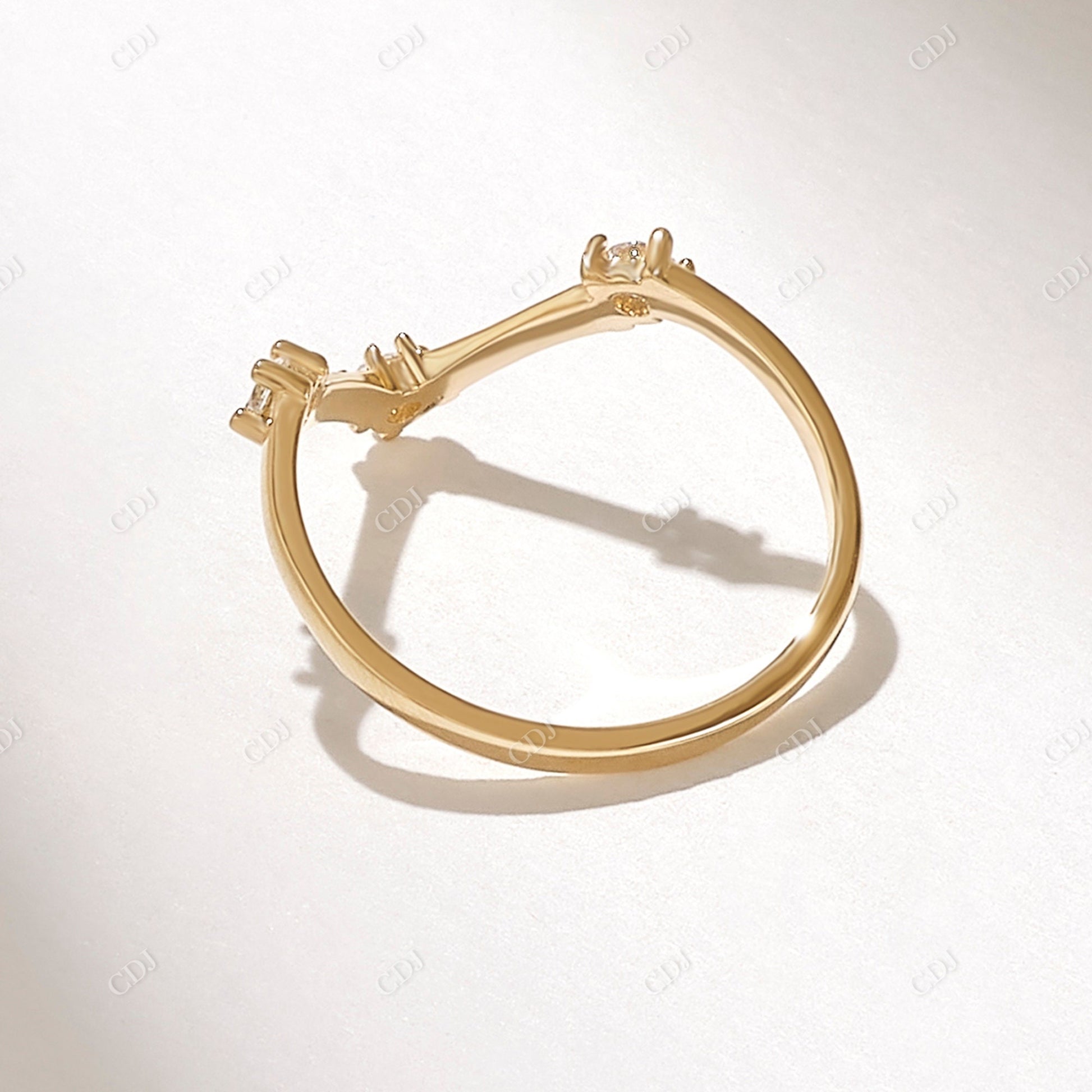 0.18CTW Three Stone Lab Grown Diamond Chevron Ring  customdiamjewel   